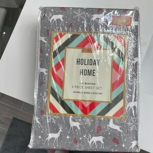 Christmas twin sheet, flat sheet and pillow case.